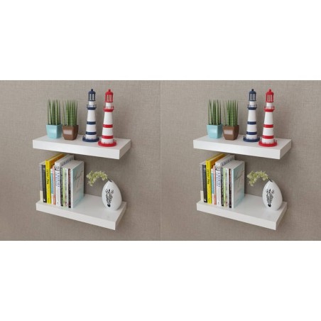 vidaXL Estantes de pared 4 unidades blanco 40 cm