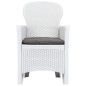 vidaXL Comedor de jardín 9 piezas plástico con aspecto de ratán blanco vidaXL Comedor de jardín 9 piezas plástico con aspecto de ratán blanco