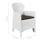 vidaXL Comedor de jardín 9 piezas plástico con aspecto de ratán blanco vidaXL Comedor de jardín 9 piezas plástico con aspecto de ratán blanco