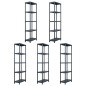 vidaXL Estantería de plástico 5 unidades 125 kg 60x30x180 cm negro vidaXL Estantería de plástico 5 unidades 125 kg 60x30x180 cm negro