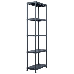 vidaXL Estantería de plástico 5 unidades 125 kg 60x30x180 cm negro