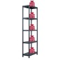 vidaXL Estantería de plástico 5 unidades 125 kg 60x30x180 cm negro vidaXL Estantería de plástico 5 unidades 125 kg 60x30x180 cm negro