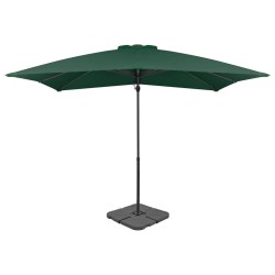 vidaXL Sombrilla de jardín con base portátil verde