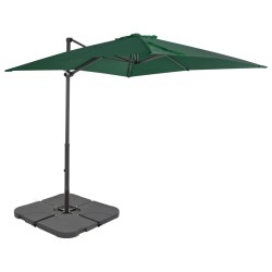 vidaXL Sombrilla de jardín con base portátil verde