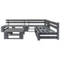 vidaXL Set de muebles de palets para jardín 4 piezas madera gris