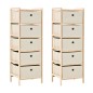vidaXL Estantes con 5 cestas de tela 2 unidades madera de cedro beige vidaXL Estantes con 5 cestas de tela 2 unidades madera de cedro beige