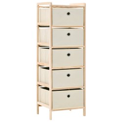 vidaXL Estantes con 5 cestas de tela 2 unidades madera de cedro beige