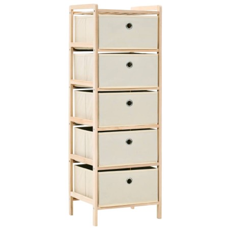 vidaXL Estantes con 5 cestas de tela 2 unidades madera de cedro beige