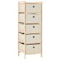 vidaXL Estantes con 5 cestas de tela 2 unidades madera de cedro beige vidaXL Estantes con 5 cestas de tela 2 unidades madera de cedro beige