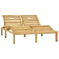 vidaXL Tumbona doble y cojines madera pino impregnada rojo tinto