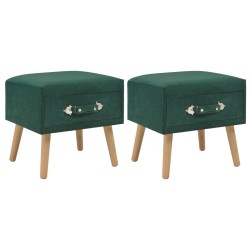 vidaXL Mesitas de noche 2 unidades 40x35x40 cm terciopelo verde