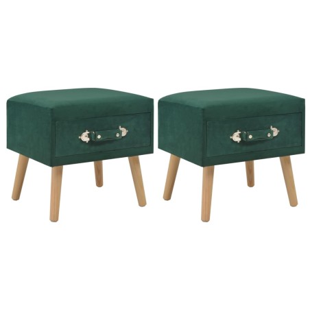 vidaXL Mesitas de noche 2 unidades 40x35x40 cm terciopelo verde