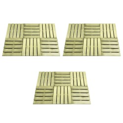 vidaXL Baldosas de porche 18 unidades madera verde 50x50 cm