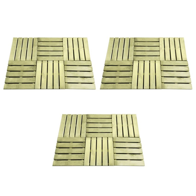 vidaXL Baldosas de porche 18 unidades madera verde 50x50 cm vidaXL Baldosas de porche 18 unidades madera verde 50x50 cm