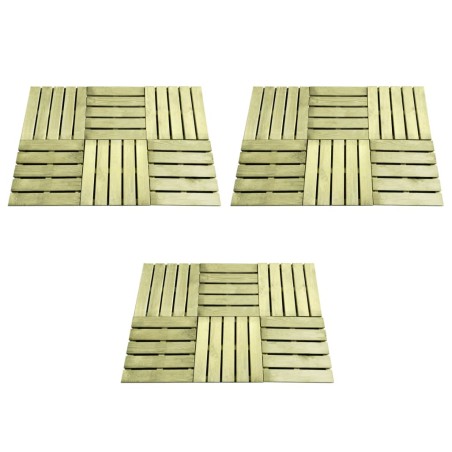 vidaXL Baldosas de porche 18 unidades madera verde 50x50 cm