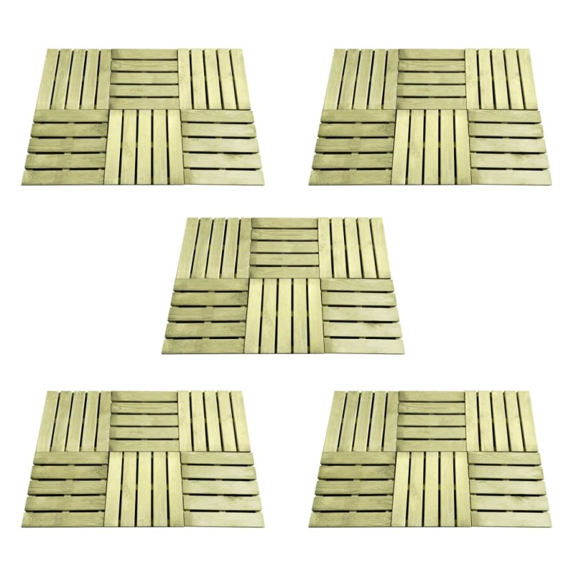 vidaXL Baldosas de porche 30 unidades madera verde 50x50 cm vidaXL Baldosas de porche 30 unidades madera verde 50x50 cm