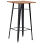 vidaXL Conjunto de mesa alta y taburetes 3 piezas acero negro vidaXL Conjunto de mesa alta y taburetes 3 piezas acero negro