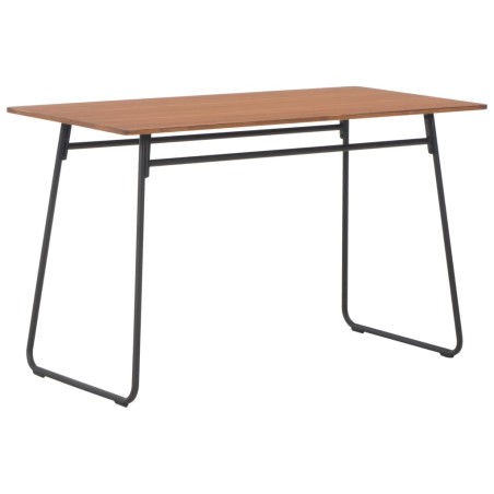 vidaXL Juego de comedor 5 piezas acero y madera contrachapada marrón