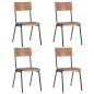 vidaXL Juego de comedor 5 piezas acero y madera contrachapada marrón vidaXL Juego de comedor 5 piezas acero y madera contrachapada marrón