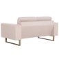 vidaXL Conjunto de sofás 2 piezas de tela color crema vidaXL Conjunto de sofás 2 piezas de tela color crema