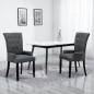 vidaXL Sillas de comedor con reposabrazos 2 unidades tela gris oscuro vidaXL Sillas de comedor con reposabrazos 2 unidades tela gris oscuro