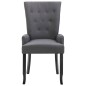 vidaXL Sillas de comedor con reposabrazos 2 unidades tela gris oscuro vidaXL Sillas de comedor con reposabrazos 2 unidades tela gris oscuro