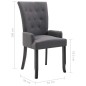 vidaXL Sillas de comedor con reposabrazos 2 unidades tela gris oscuro vidaXL Sillas de comedor con reposabrazos 2 unidades tela gris oscuro