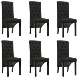 vidaXL Sillas de comedor 6 unidades de tela negra