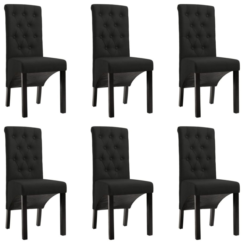 vidaXL Sillas de comedor 6 unidades de tela negra vidaXL Sillas de comedor 6 unidades de tela negra