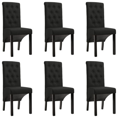 vidaXL Sillas de comedor 6 unidades de tela negra