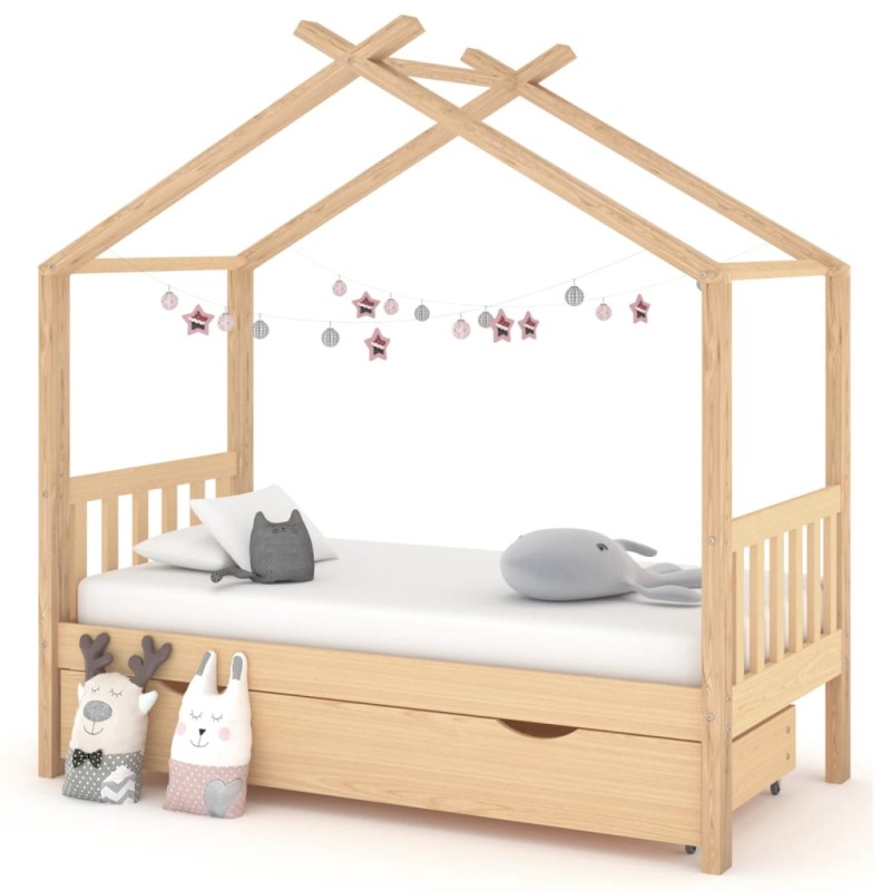 vidaXL Estructura de cama infantil con cajón madera de pino 80x160 cm vidaXL Estructura de cama infantil con cajón madera de pino 80x160 cm