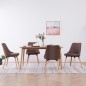 vidaXL Sillas de comedor 4 unidades tela marrón vidaXL Sillas de comedor 4 unidades tela marrón