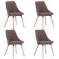 vidaXL Sillas de comedor 4 unidades tela marrón vidaXL Sillas de comedor 4 unidades tela marrón