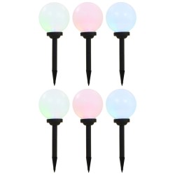 vidaXL Lámparas solares esféricas de exterior 6 uds LED RGB 20 cm