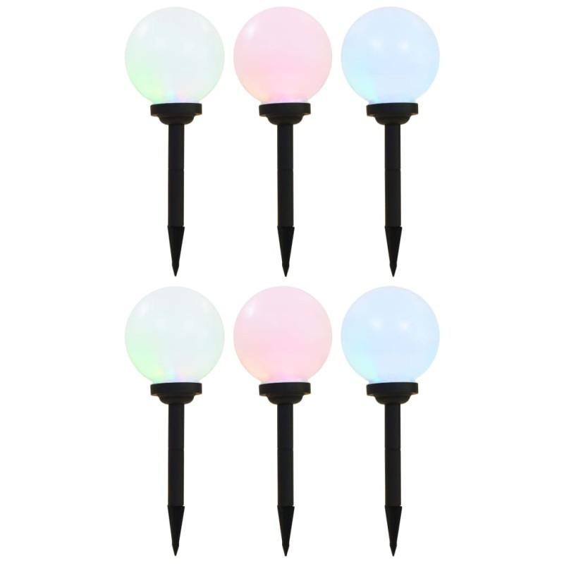vidaXL Lámparas solares esféricas de exterior 6 uds LED RGB 20 cm vidaXL Lámparas solares esféricas de exterior 6 uds LED RGB 20 cm