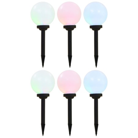 vidaXL Lámparas solares esféricas de exterior 6 uds LED RGB 20 cm