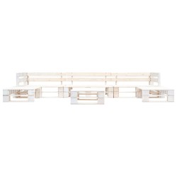 vidaXL Set de muebles de jardín de palets 6 piezas madera blanco