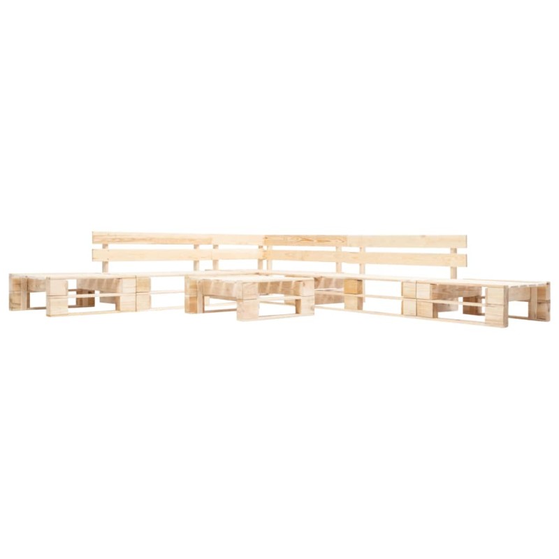 vidaXL Juego de muebles de palets de jardín 6 piezas madera natural vidaXL Juego de muebles de palets de jardín 6 piezas madera natural