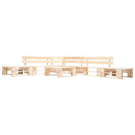 vidaXL Juego de muebles de palets de jardín 6 piezas madera natural