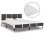 vidaXL Cama con colchón cuero sintético gris y blanco 180x200 cm vidaXL Cama con colchón cuero sintético gris y blanco 180x200 cm