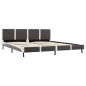 vidaXL Cama con colchón cuero sintético gris y blanco 180x200 cm vidaXL Cama con colchón cuero sintético gris y blanco 180x200 cm