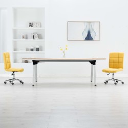 vidaXL Sillas de comedor 2 unidades tela amarilla