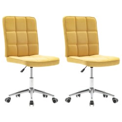 vidaXL Sillas de comedor 2 unidades tela amarilla