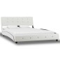 vidaXL Cama con colchón cuero sintético blanco 120x200 cm vidaXL Cama con colchón cuero sintético blanco 120x200 cm
