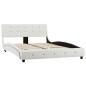 vidaXL Cama con colchón cuero sintético blanco 120x200 cm vidaXL Cama con colchón cuero sintético blanco 120x200 cm