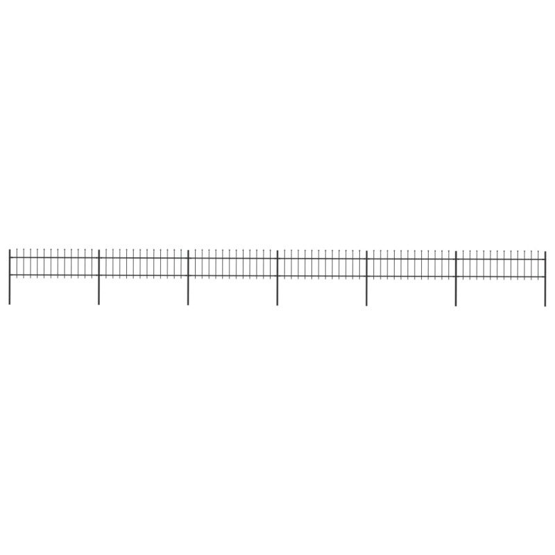 vidaXL Valla de jardín con puntas de lanza acero negro 10,2x0,6 m vidaXL Valla de jardín con puntas de lanza acero negro 10,2x0,6 m