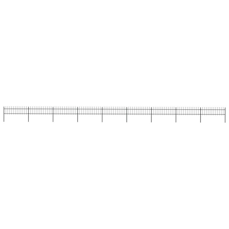 vidaXL Valla de jardín con puntas de lanza acero negro 15,3x0,6 m vidaXL Valla de jardín con puntas de lanza acero negro 15,3x0,6 m