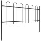 vidaXL Valla de jardín con puntas de aro acero negro 3,4x0,8 m vidaXL Valla de jardín con puntas de aro acero negro 3,4x0,8 m