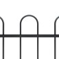 vidaXL Valla de jardín con puntas de aro acero negro 3,4x0,8 m vidaXL Valla de jardín con puntas de aro acero negro 3,4x0,8 m