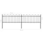 vidaXL Valla de jardín con puntas de aro acero negro 3,4x0,8 m vidaXL Valla de jardín con puntas de aro acero negro 3,4x0,8 m
